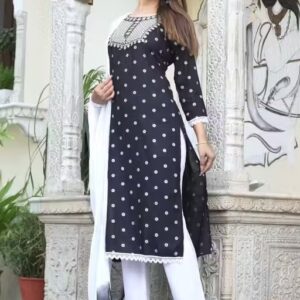 RAYON NECK EMROIDERY 3 PC SUIT FOR WOMAN FASHION