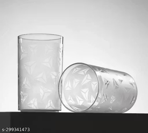 6 pcs plastic diamond design unbreakable stylish transparent water glass