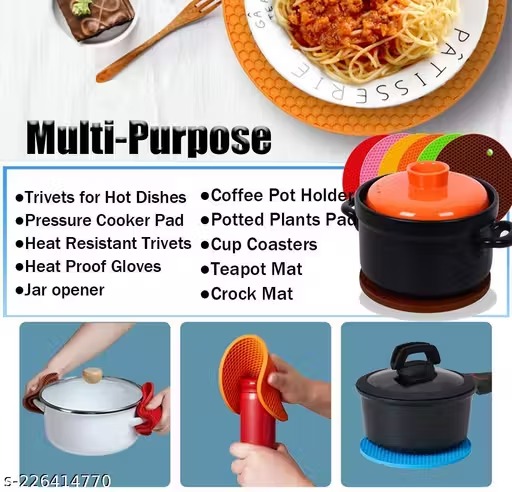 Round silicone hot pot holder
