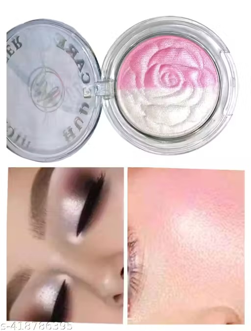 Pink & Silver Highlighter Makeup