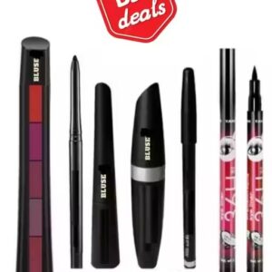 Combo Of 5 In 1 Red Lipstick With 3 In 1 Eyeliner Mascara & 36h Eyeliner & Kajal