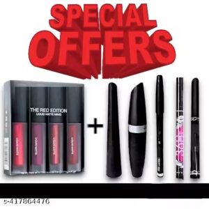 Combo Of 4 In 1 Red Matte Lipstick With 4 Different Shades