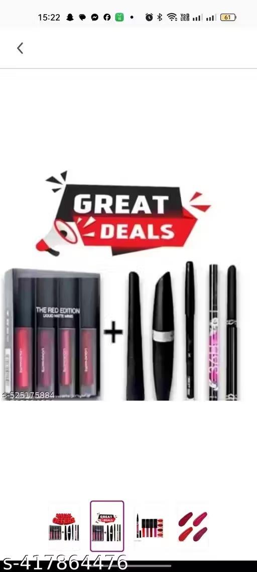 Combo Of 4 In 1 Red Matte Lipstick With 4 Different Shades