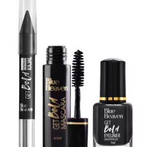 Blue Heaven Get Bold Eyeliner 7ml + Mascara 6.5ml + Kajal Pencil 3.2g Black (Set Of 3)