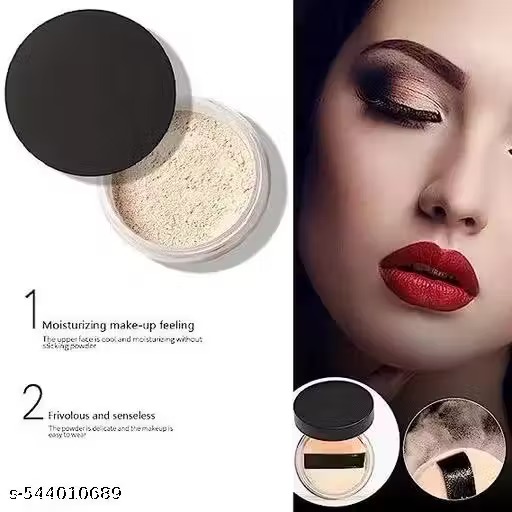 Loose Powder For Makeup Setting & Oil Free Makeup Base Look