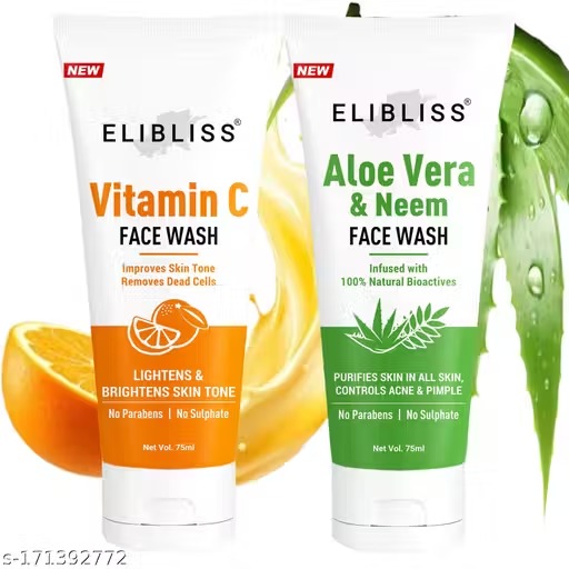 Elibliss vitamin c & aloe vera neem face wash combo