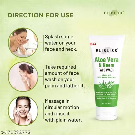 Elibliss vitamin c & aloe vera neem face wash combo
