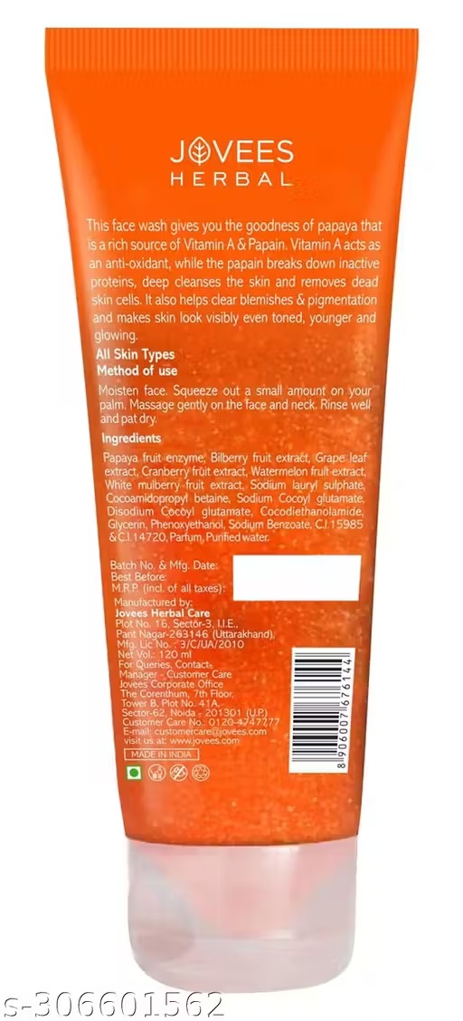 Jovees herbal papaya face wash for women/men