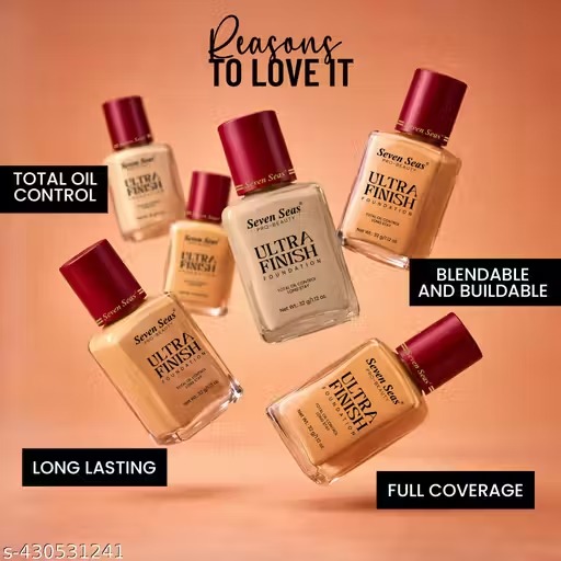 Seven Seas Total Oil Control Long Stay Ultra Finish Foundation (Natural, 32g)