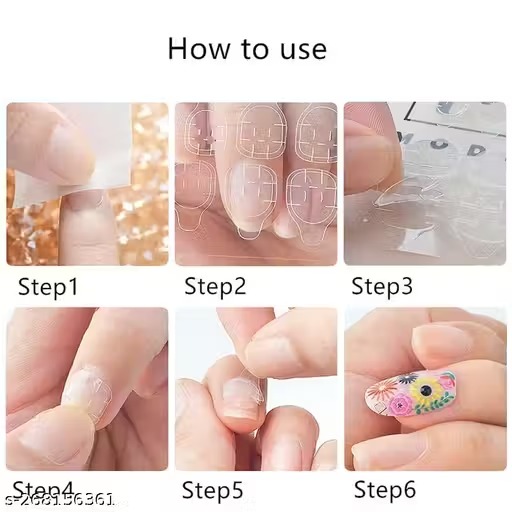 5 sheets double-sided nail adhesive stickers