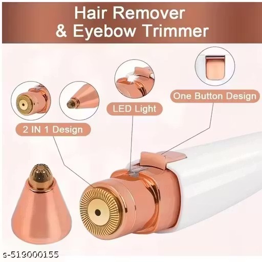 Painless Lip Hair Removel 2 In 1 Hair Removing White Eyebrow Trimmer