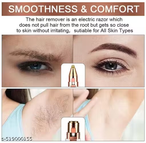 Painless Lip Hair Removel 2 In 1 Hair Removing White Eyebrow Trimmer