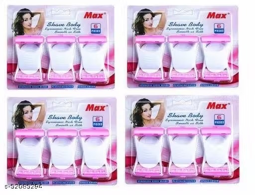 Maxx Bikini Disposable Razors For Women - Pack Of 6 - Pink Color