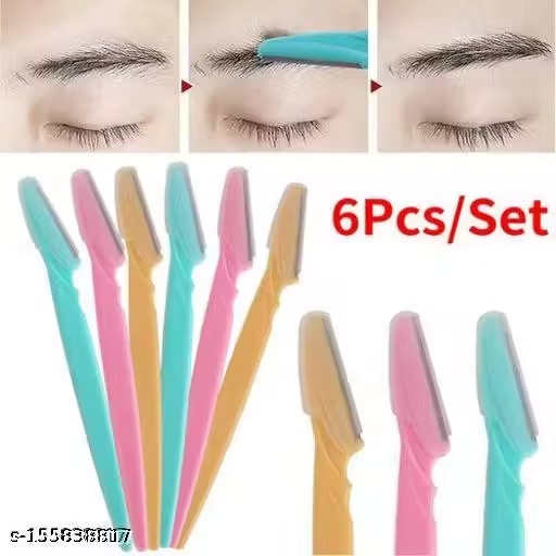 Eyebrow And Face Razor For Women With Sharp Stainless Steel Blades, 6 Pcs