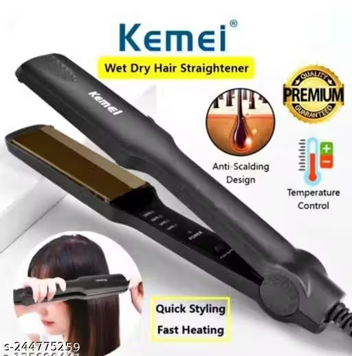 Kemei KM-329 Ceramic Professional Electric Hair Straightener (Color - Black)