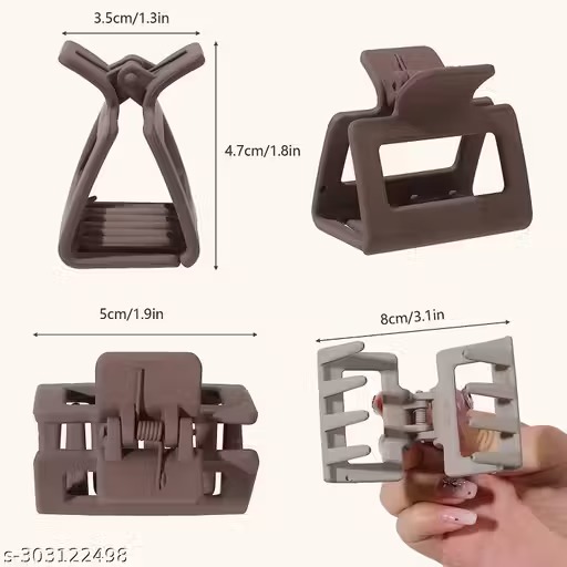 4 Pcs Matte Hair Claw Clip
