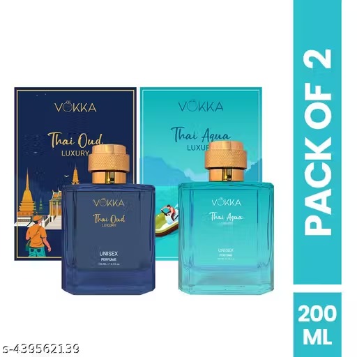 VOKKA Thai Oud & Thai Aqua 100 Ml (Pack Of 2) Luxury Long Lasting Perfume