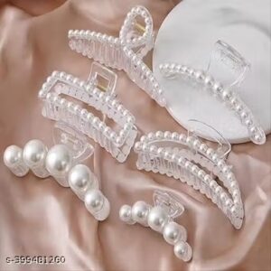 3 pack large pearl claw clips hair clips