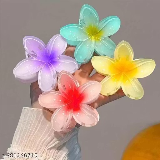Flower hair claw clip hair cluture flower design hair accessories pack of 4 pcs