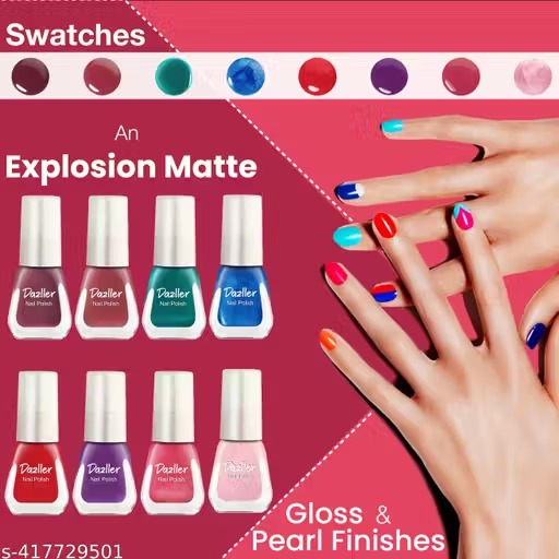 Dazller quick dry long lasting nail polish pack of 8