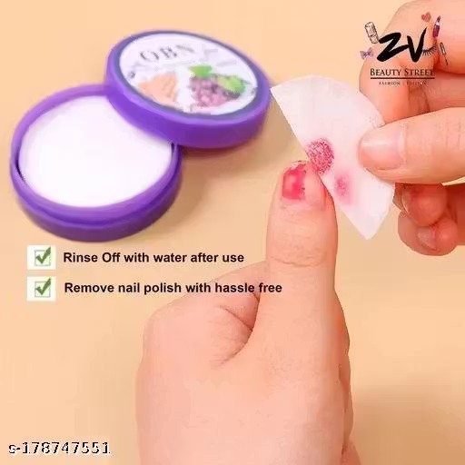 Nail cleansing wipes / nail polish remover (pack of 6)