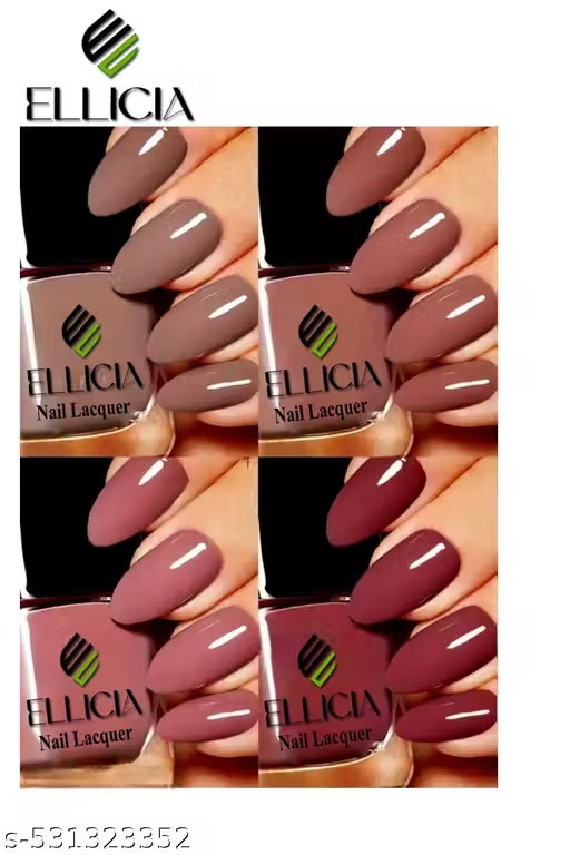 Ellicia trendy nail paint pack of 4