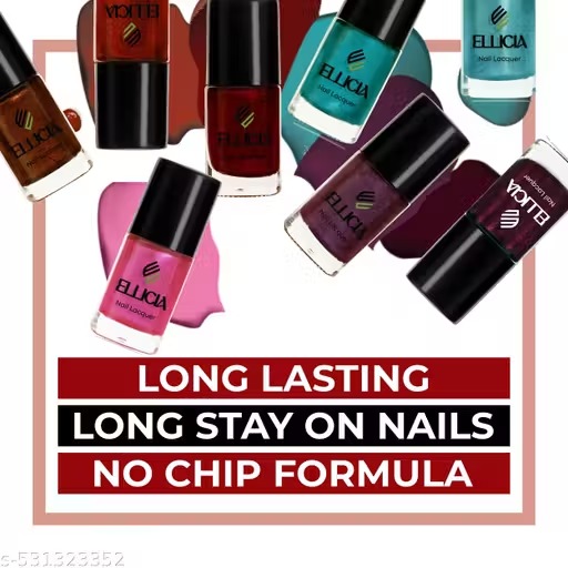 Ellicia trendy nail paint pack of 4