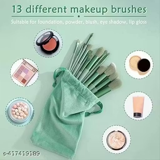 Fabulose professional Fix+ makeup brushes green colour set of 13 pcs