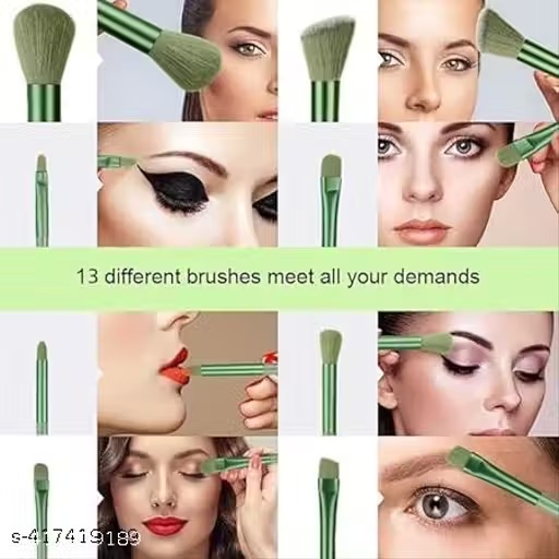 Fabulose professional Fix+ makeup brushes green colour set of 13 pcs