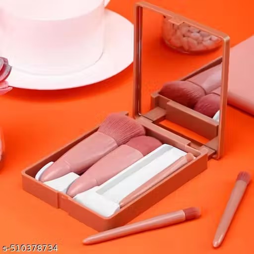 Professional 5 in 1 small mini makeup brush kit with mirror