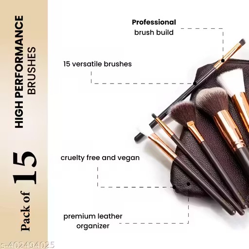 Professional makeup brush applicator set of 15 pcs