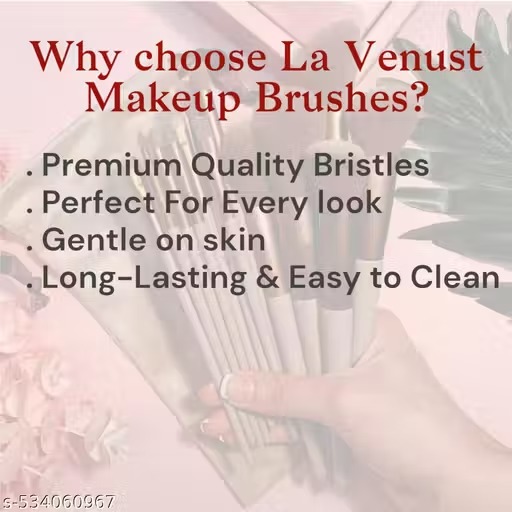 Lavenust 13 pc brush set with 2 pc beauty blender sponge, brown (pack of 15)