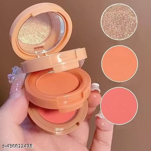 Adya Studio 3 In 1 Face Blusher + Highlighter With Mini Compact Palette