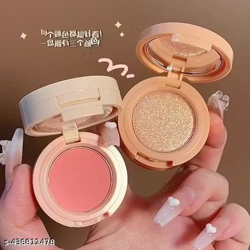 Adya Studio 3 In 1 Face Blusher + Highlighter With Mini Compact Palette