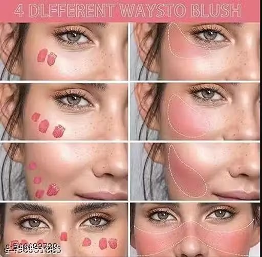 Matte Finish Liquid Blusher Waterproof Blusher Soft Cream Makeup (Pink)