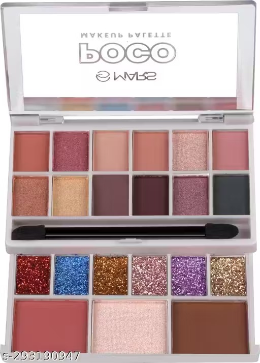 MARS 18 Shade Eyeshadow With Highlighter Blusher and Compact