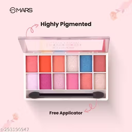 MARS 18 Shade Eyeshadow With Highlighter Blusher and Compact