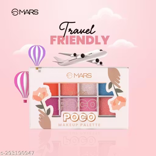 MARS 18 Shade Eyeshadow With Highlighter Blusher and Compact