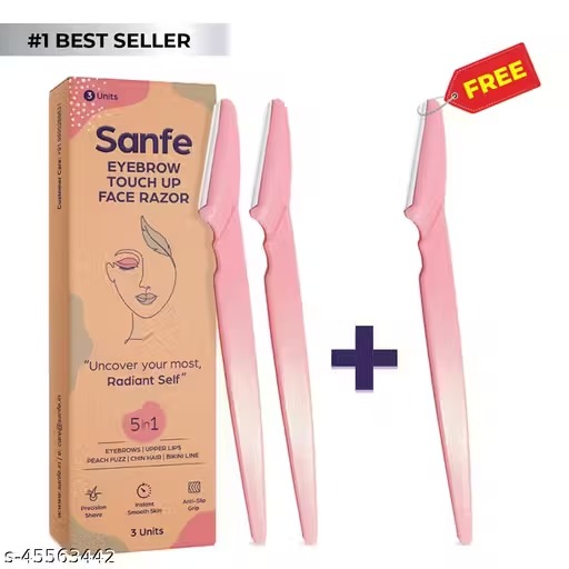 Sanfe Eyebrow Hair Removing Face Razor For Women - Pack Of 3