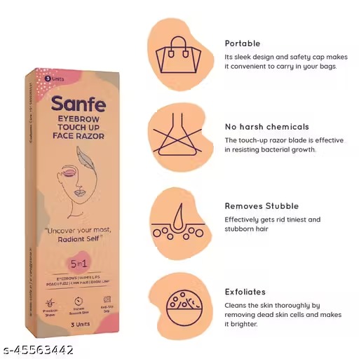 Sanfe Eyebrow Hair Removing Face Razor For Women - Pack Of 3