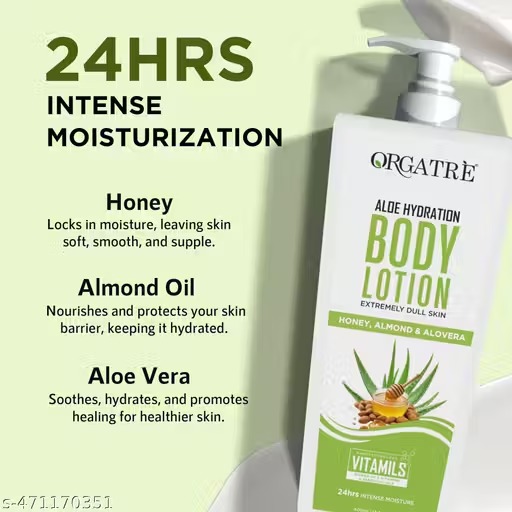 **Body Lotion 6 In 1 Aloe Hydration 24 Hrs Intense Moisturizer For Dry & Dull Skin (400 ml)**