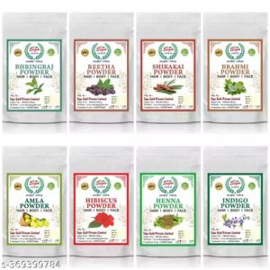 Brahmi Hibiscus Bhringraj Powder For Hair (Pack Of 8)