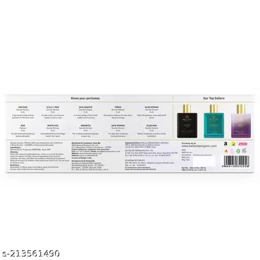 Bella Vita Luxury Unisex Trial Perfumes Gift Box For Men And Women